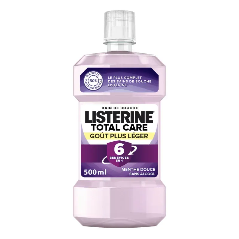 Listerine Total Care Goût Plus Léger Bain de Bouche Menthe Douce 500ml - Univers Pharmacie