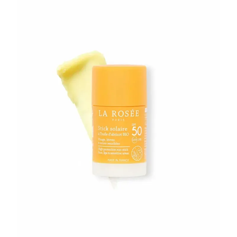 La Rosée Stick Solaire Huile Abricot Bio SPF50 Visage et Lèvres 18,5g - Univers Pharmacie