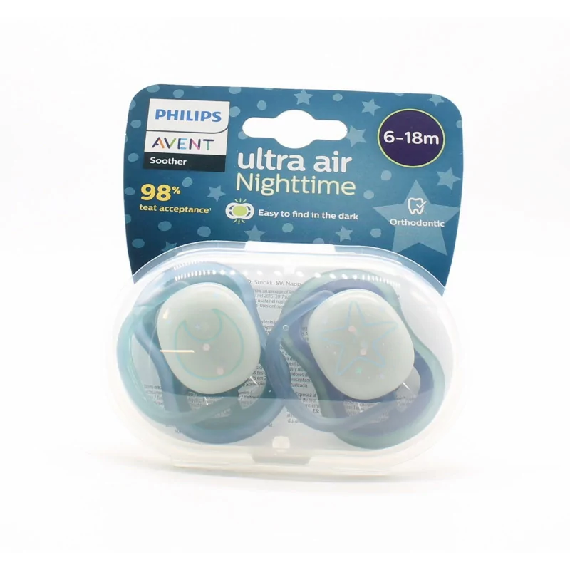 Philips Avent Ultra Air Nighttime Sucette 6-18m X2