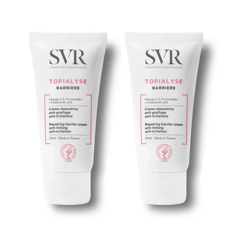 SVR Barrière Topialyse Crème Réparatrice Anti-grattage, Anti-irritations 2X50ml - Univers Pharmacie