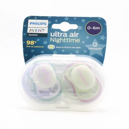 Philips Avent Ultra Air Nighttime Sucette 0-6m X2
