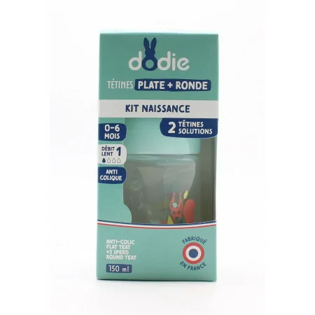 Dodie Tétines Plate + Ronde Kit Naissance Biberon 0-6 mois 150ml - Univers Pharmacie