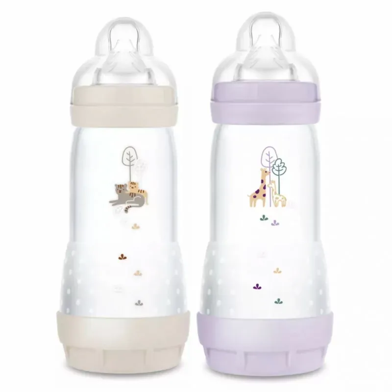 Mam Easy Start Biberon Anti-colique 4+mois Beige+Lilas 2X320ml