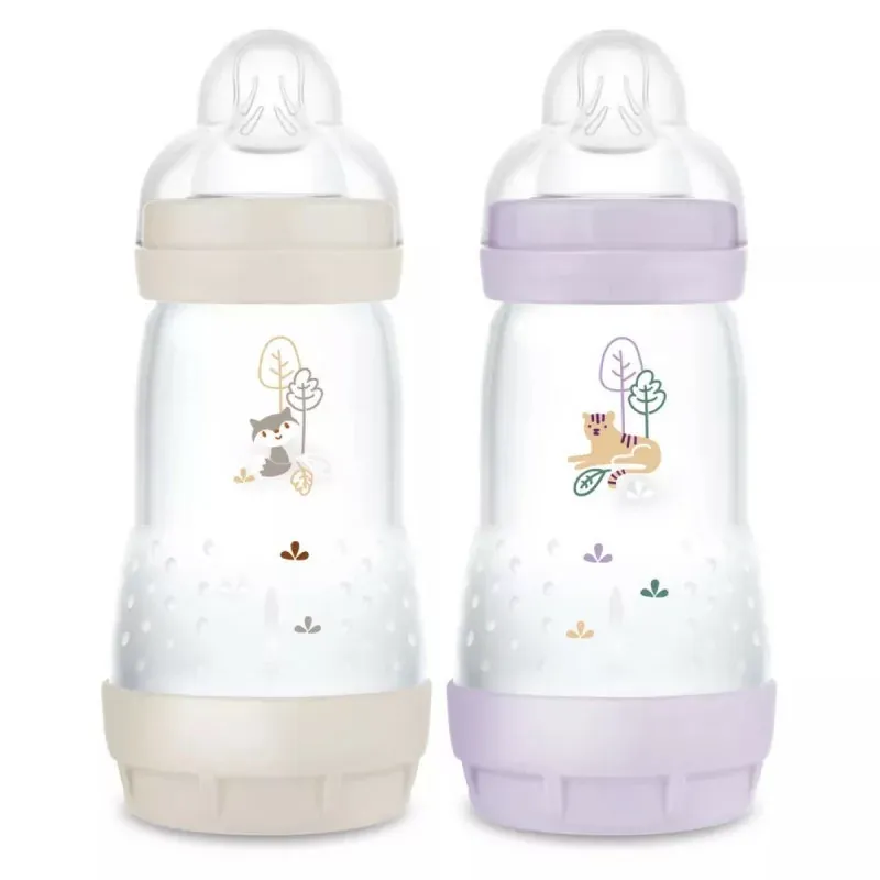 Mam Easy Start Biberon Anti-colique 2+mois Beige+Lilas 2X260ml