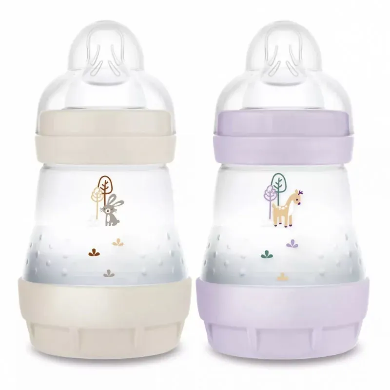 Mam Easy Start Biberon Anti-colique 0+mois Beige+Lilas 2X160ml