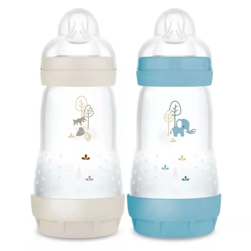 Mam Easy Start Biberon Anti-colique 2+mois Beige+Bleu 2X260ml