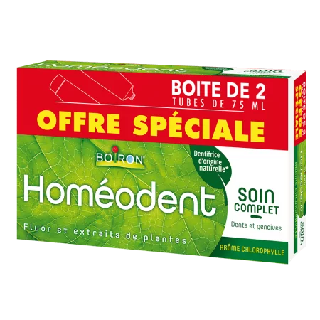 Boiron Homéodent Dentifrice Soin CompletChlorophylle 2X75ml - Univers Pharmacie