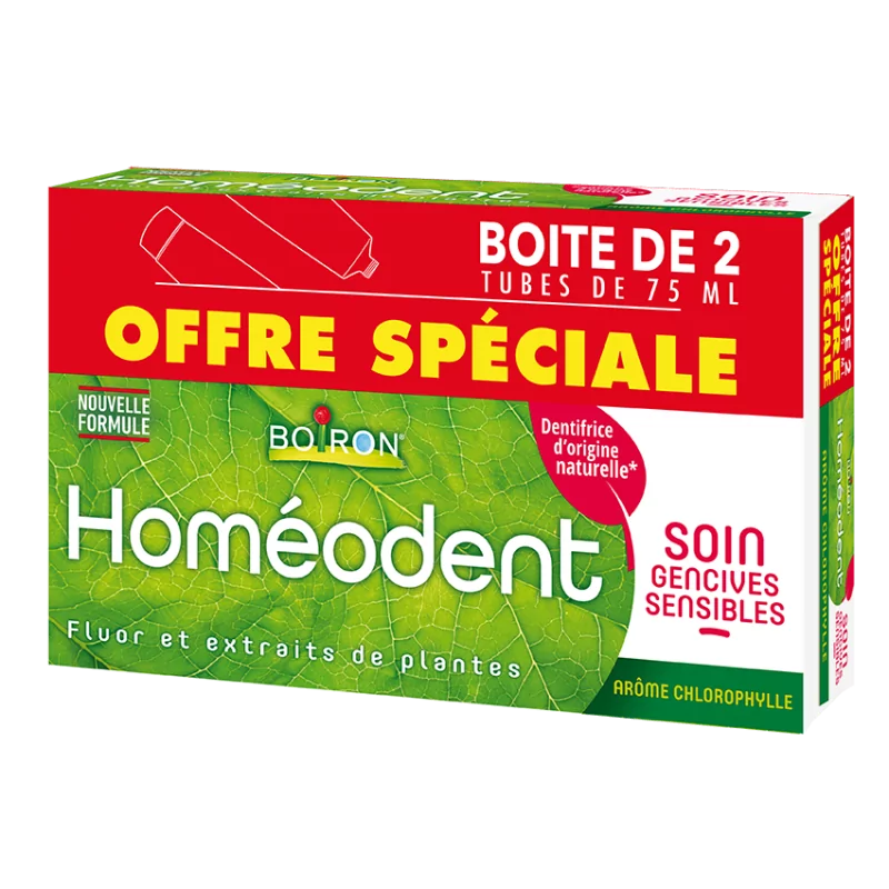 Boiron Homéodent Dentifrice Soin Gencives Sensibles Chlorophylle 2X75ml - Univers Pharmacie