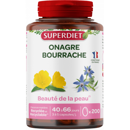 Superdiet Onagre Bourrache 200 capsules - Univers Pharmacie