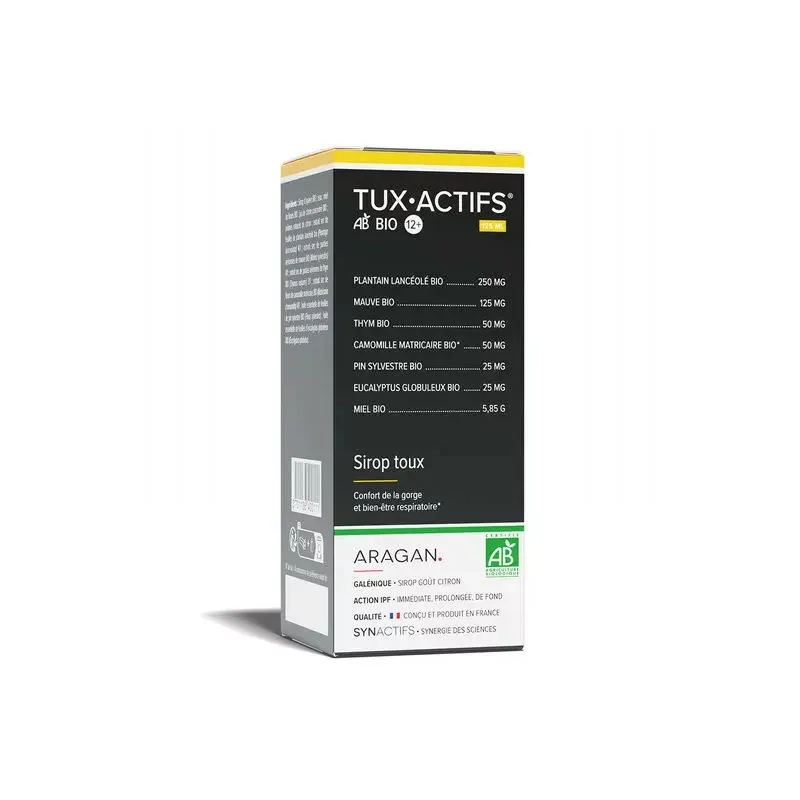 SynActifs Tux-Actifs Sirop Toux 12+ Goût Citron 125ml - Univers Pharmacie