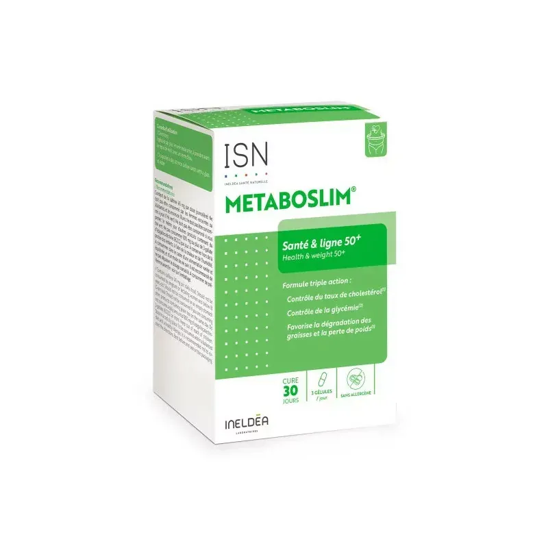 ISN Metaboslim Santé et Ligne 50+ 90 gélules végétales - Univers Pharmacie ISN Metaboslim Santé et Ligne 50+ 90 gélules végétales - Univers Pharmacie
