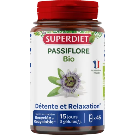 Superdiet Passiflore Bio Détente et Relaxation 45 gélules - Univers Pharmacie