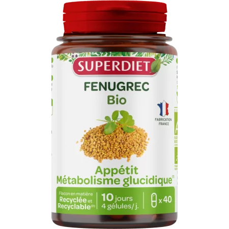 Superdiet Fenugrec Bio 40 gélules - Univers Pharmacie