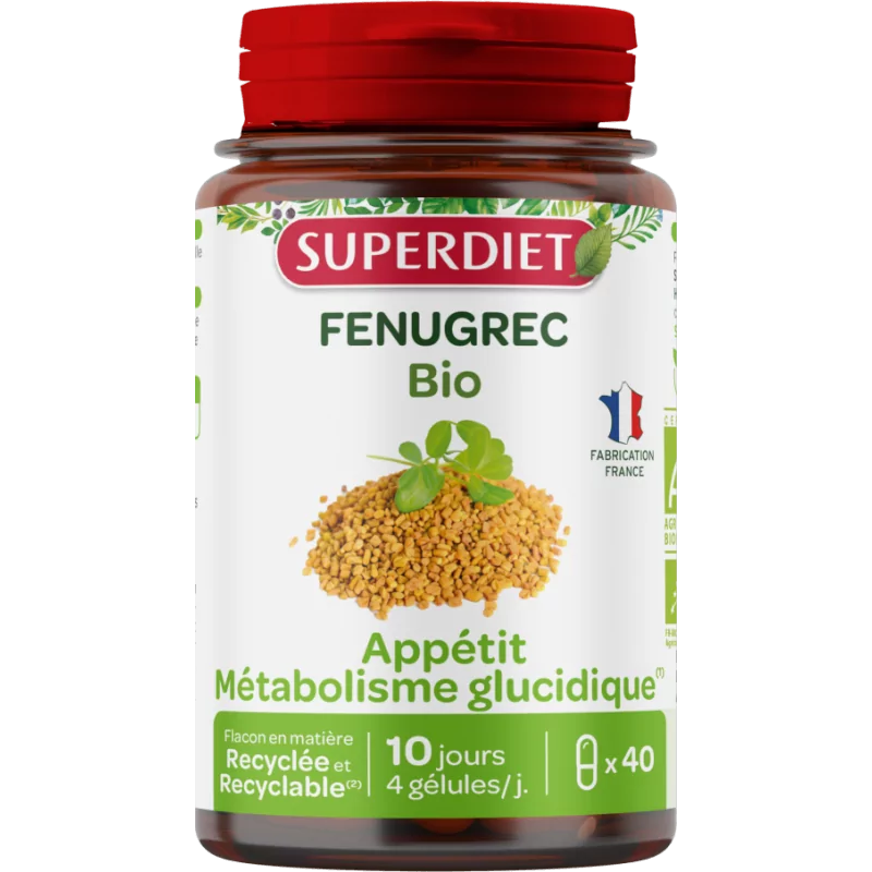 Superdiet Fenugrec Bio 40 gélules - Univers Pharmacie