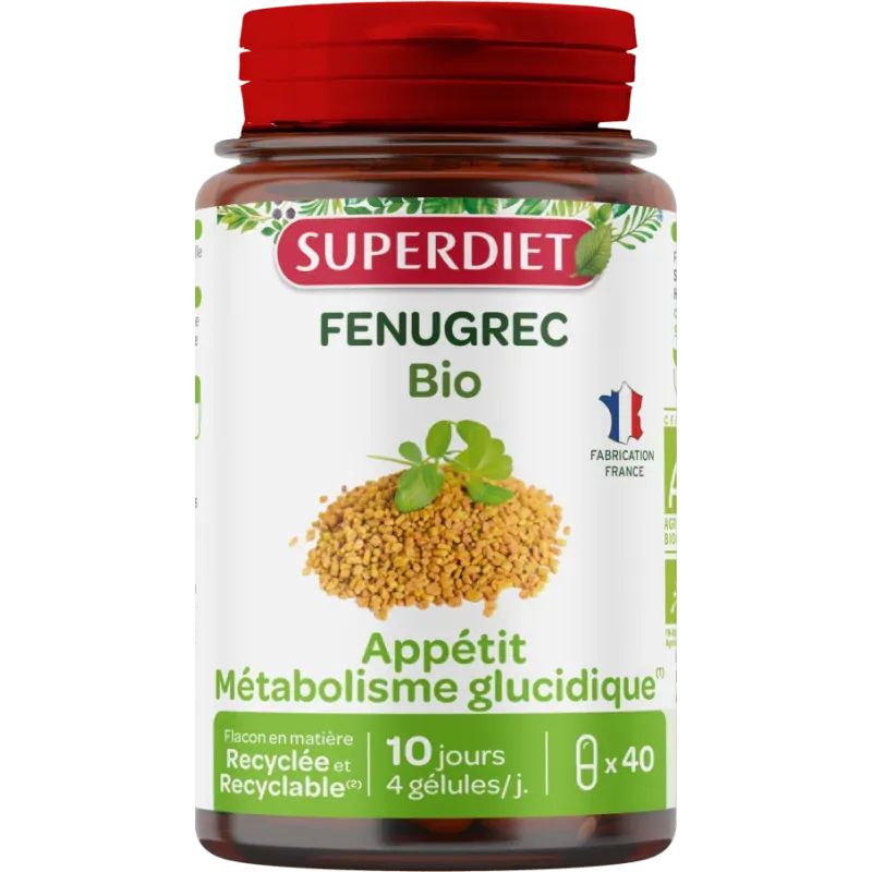 Superdiet Fenugrec Bio 40 gélules - Univers Pharmacie