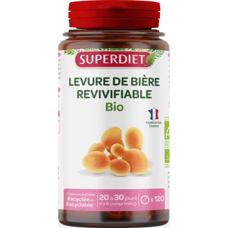 Superdiet Levure de Bière Revivifiable Bio 120 gélules - Univers Pharmacie