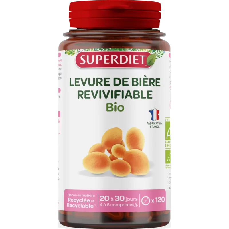 Superdiet Levure de Bière Revivifiable Bio 120 gélules - Univers Pharmacie
