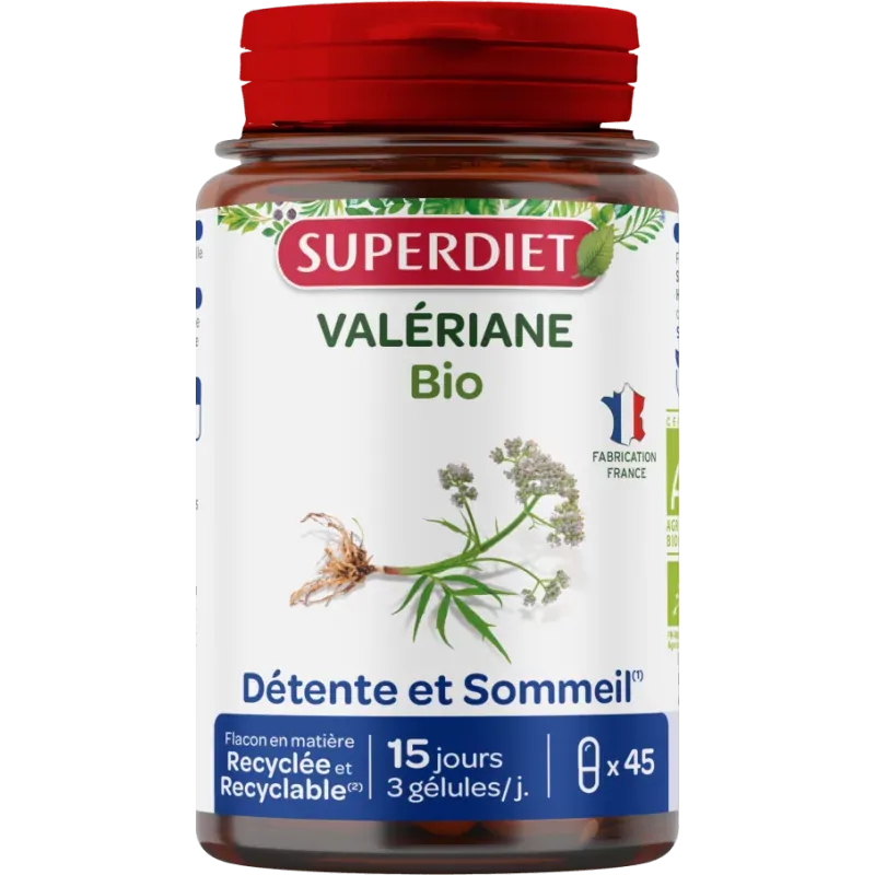 Superdiet Valériane Bio 90 gélules - Univers Pharmacie Superdiet Valériane Bio 90 gélules - Univers Pharmacie