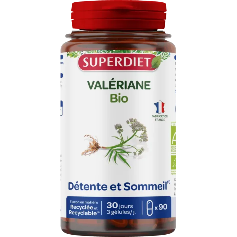 Superdiet Valériane Bio 60 gélules - Univers Pharmacie