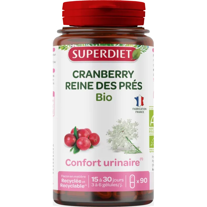 Superdiet Cranberry Reine des Prés Bio 90 gélules - Univers Pharmacie