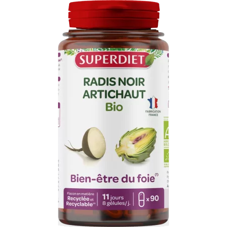 Superdiet Radis Noir Artichaut Bio 90 gélules - Univers Pharmacie
