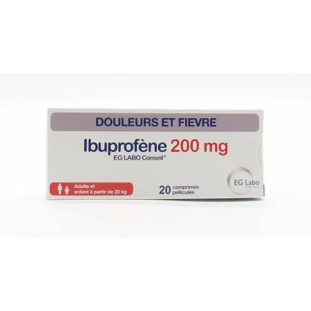 Ibuprofène 200mg EG Labo Conseil 20 comprimés - Univers Pharmacie