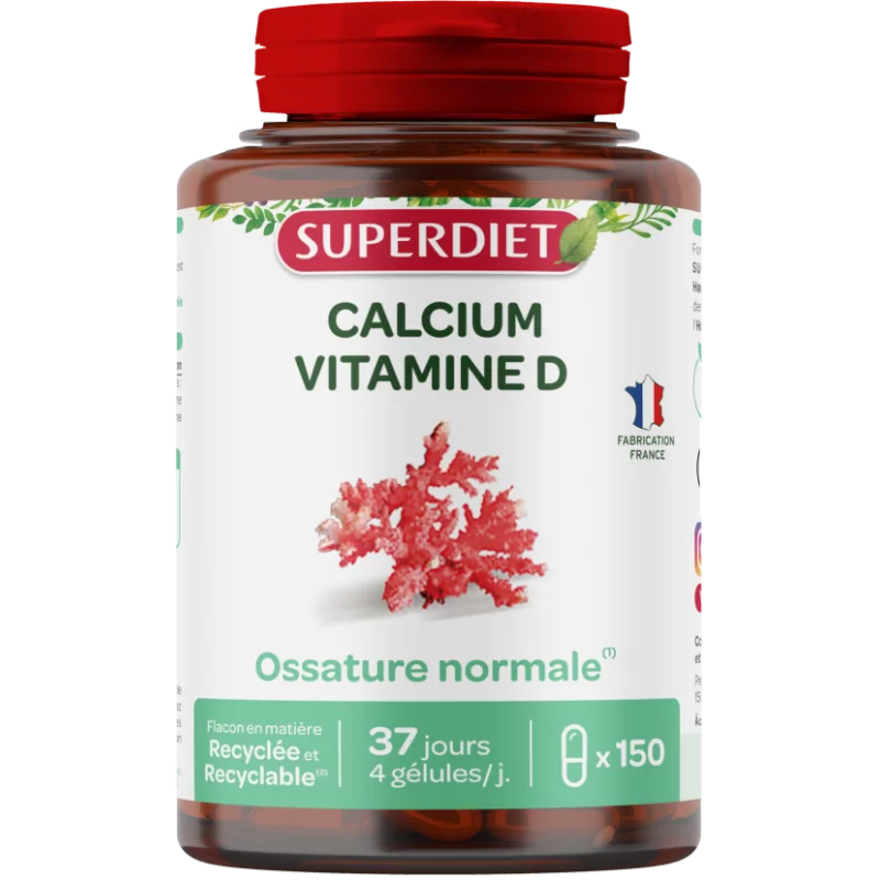 Superdiet Calcium Vitamine D 150 gélules