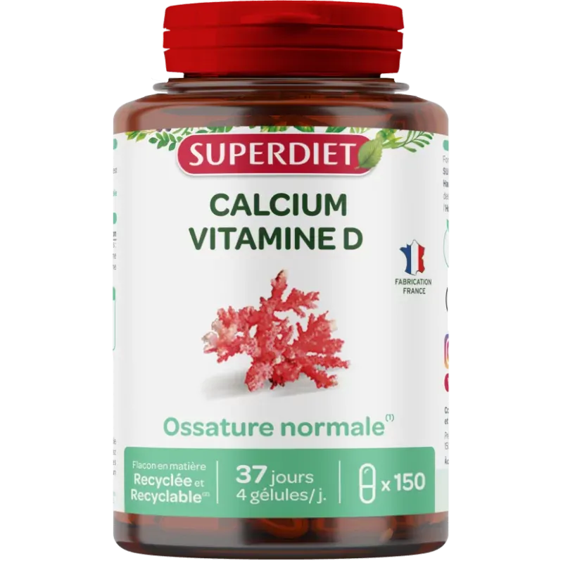 Superdiet Calcium Vitamine D 150 gélules