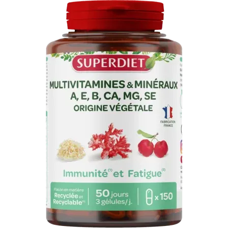 Superdiet Multivitamines & Minéraux 150 gélules - Univers Pharmacie