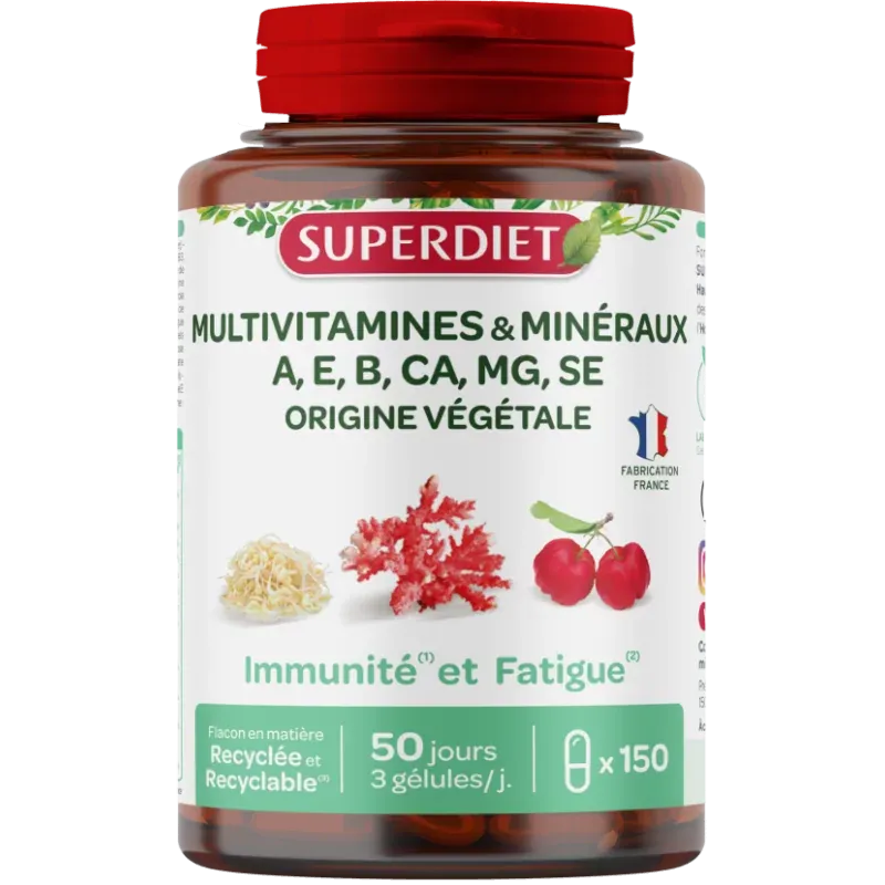 Superdiet Multivitamines & Minéraux 150 gélules - Univers Pharmacie