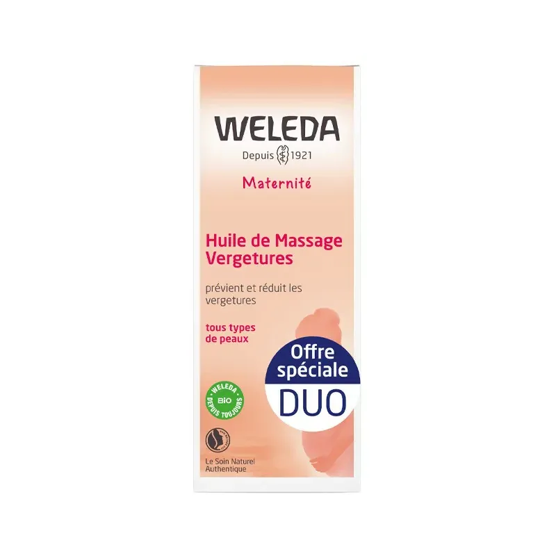 Weleda Maternité Huile de Massage Vergetures 2X100ml - Univers Pharmacie