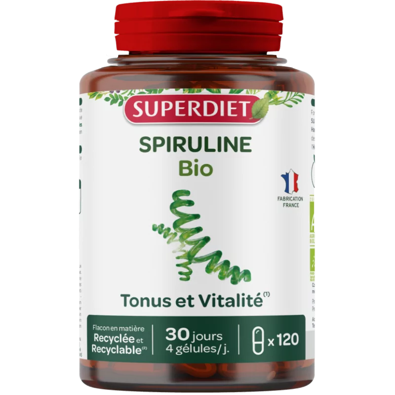 Superdiet Spiruline Bio 120 gélules - Univers Pharmacie