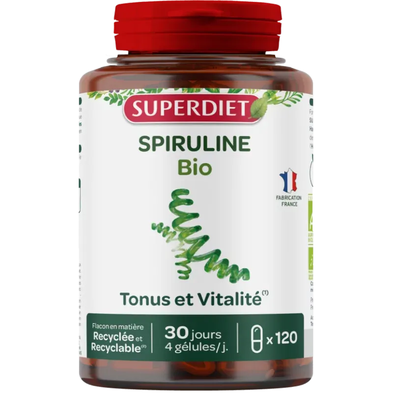 Superdiet Spiruline Bio 120 gélules - Univers Pharmacie
