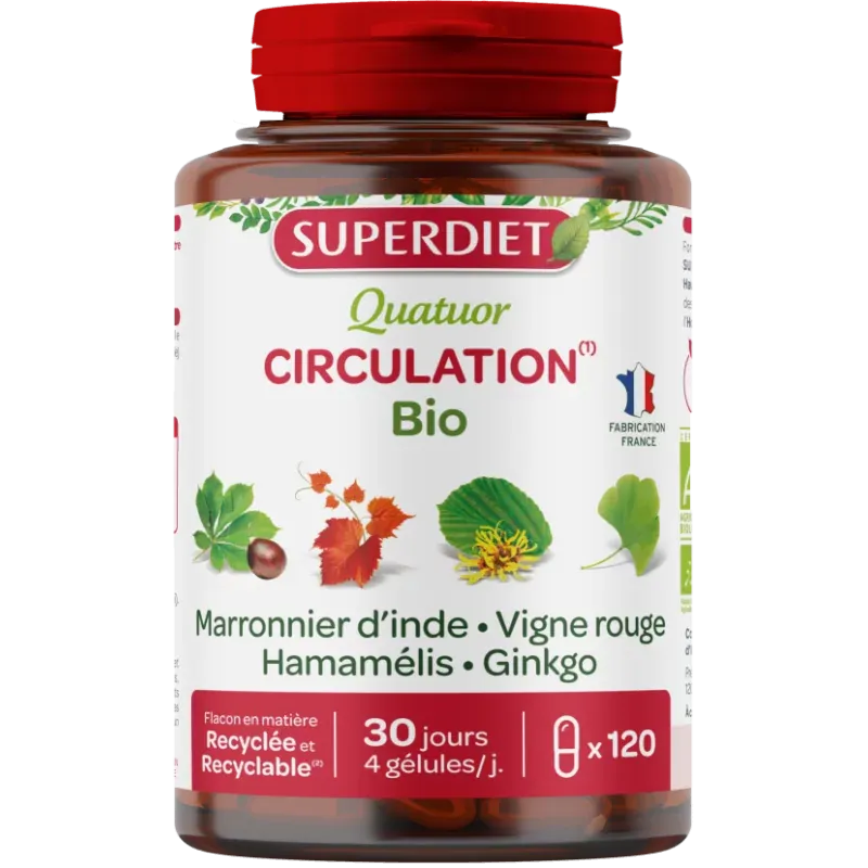 Superdiet Quatuor Circulation Bio 120 gélules