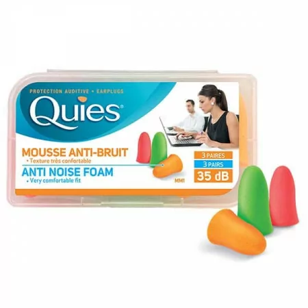 Quies Mousse Anti-Bruit 35dB 3 paires - Univers Pharmacie