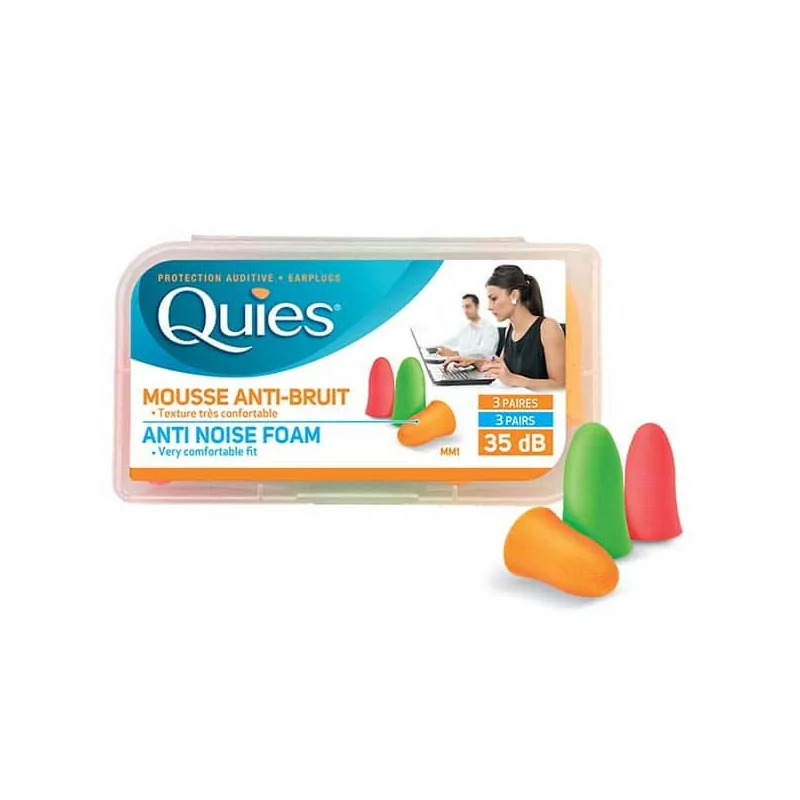 Quies Mousse Anti-Bruit 35dB 3 paires - Univers Pharmacie