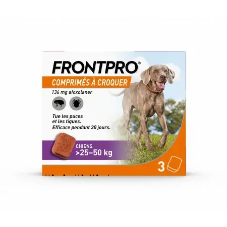 Frontpro Chiens 25-50kg 3 comprimés à croquer - Univers Pharmacie