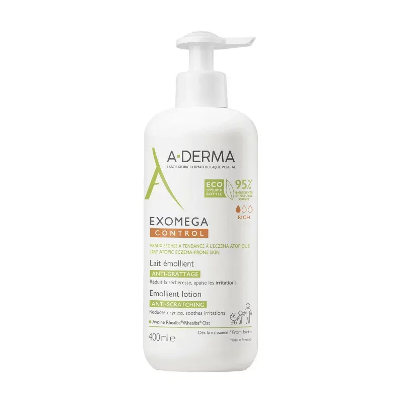 A-Derma Exomega Control Lait Emollient 400ml - Univers Pharmacie