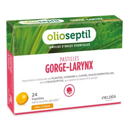 Olioseptil Gorge Larynx Miel Citron 24 pastilles