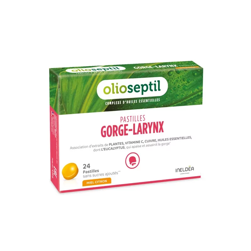 Olioseptil Gorge Larynx Miel Citron 24 pastilles