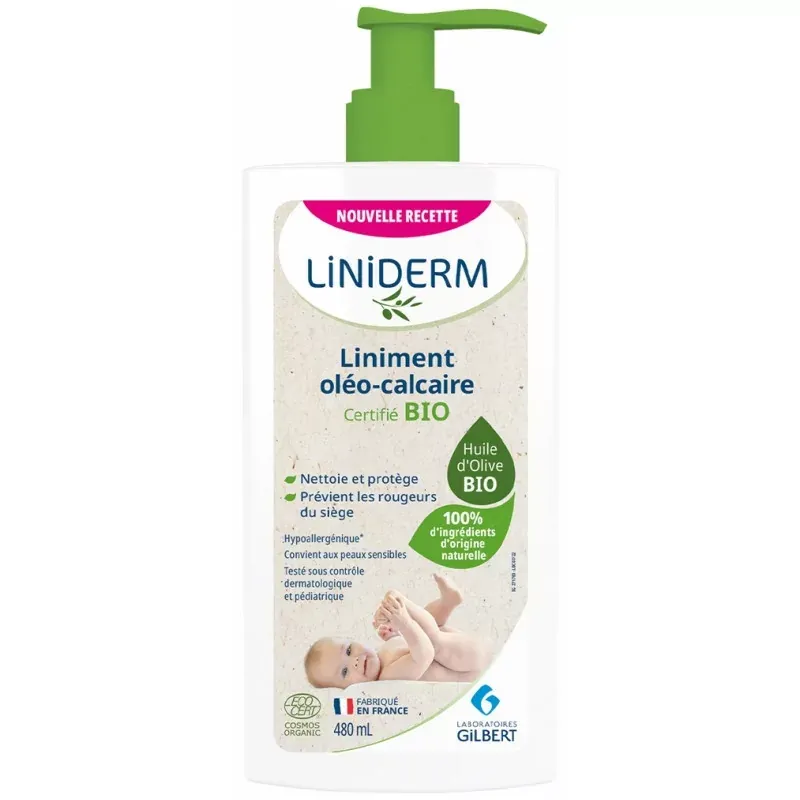 Liniderm Liniment Oléo-calcaire Bio 480ml - Univers Pharmacie