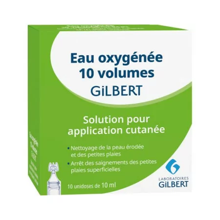 Gilbert Eau Oxygénée 10 volumes 10X10ml - Univers Pharmacie