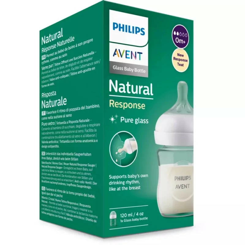 Philips Avent Natural Response Biberon Verre 0m+ 120ml - Univers Pharmacie