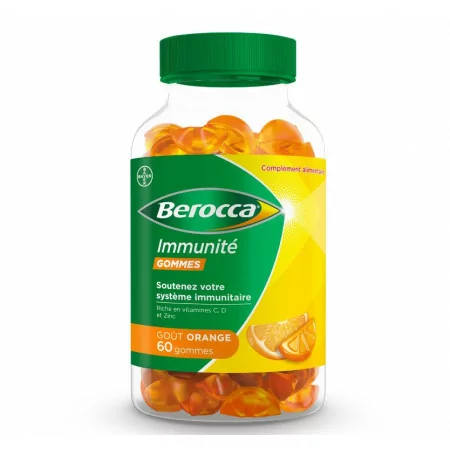 Berocca Immunité Goût Orange 60 gommes - Univers Pharmacie