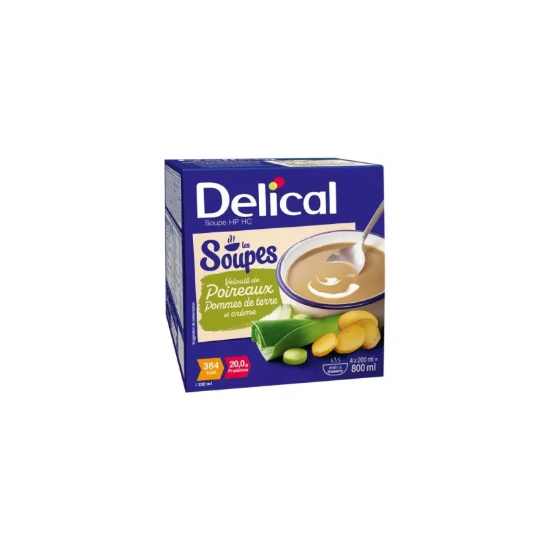 Delical Soupe HP HC Poireaux Pommes de Terre 4X200ml - Univers Pharmacie