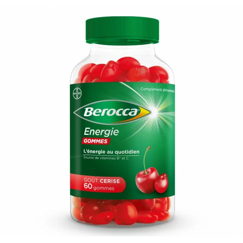 Berocca Energie Goût Cerise 60 gommes - Univers Pharmacie