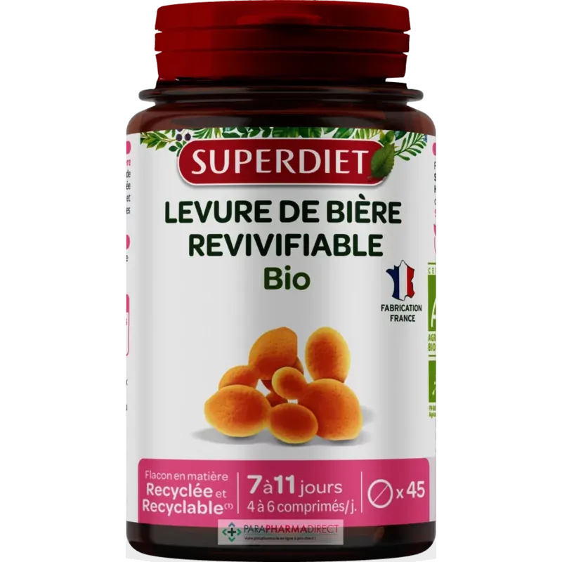 Superdiet Levure de Bière Revivifiable Bio 45 gélules