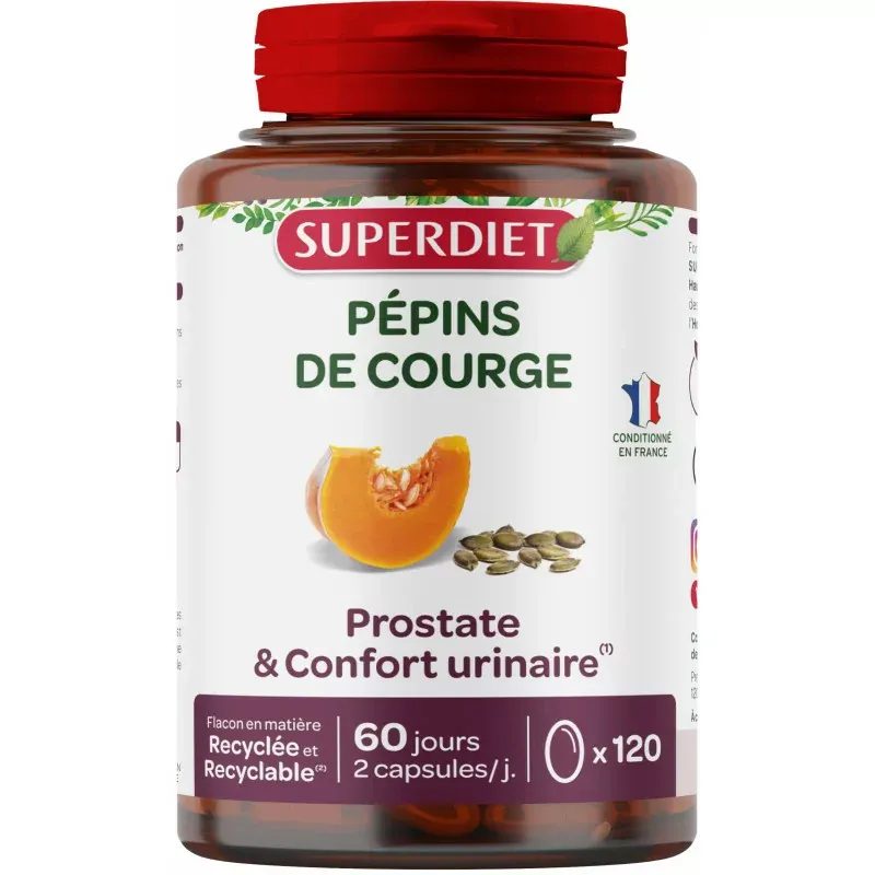 Superdiet Pépins de Courge 120 capsules - Univers Pharmacie