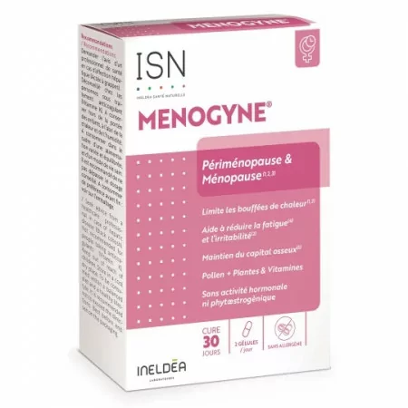 ISN Menogyne Périménopause & Ménopause 60 gélules - Univers Pharmacie