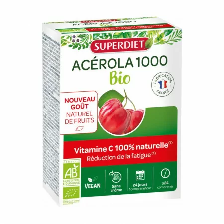 Superdiet Acérola 1000 bio 24 comprimés